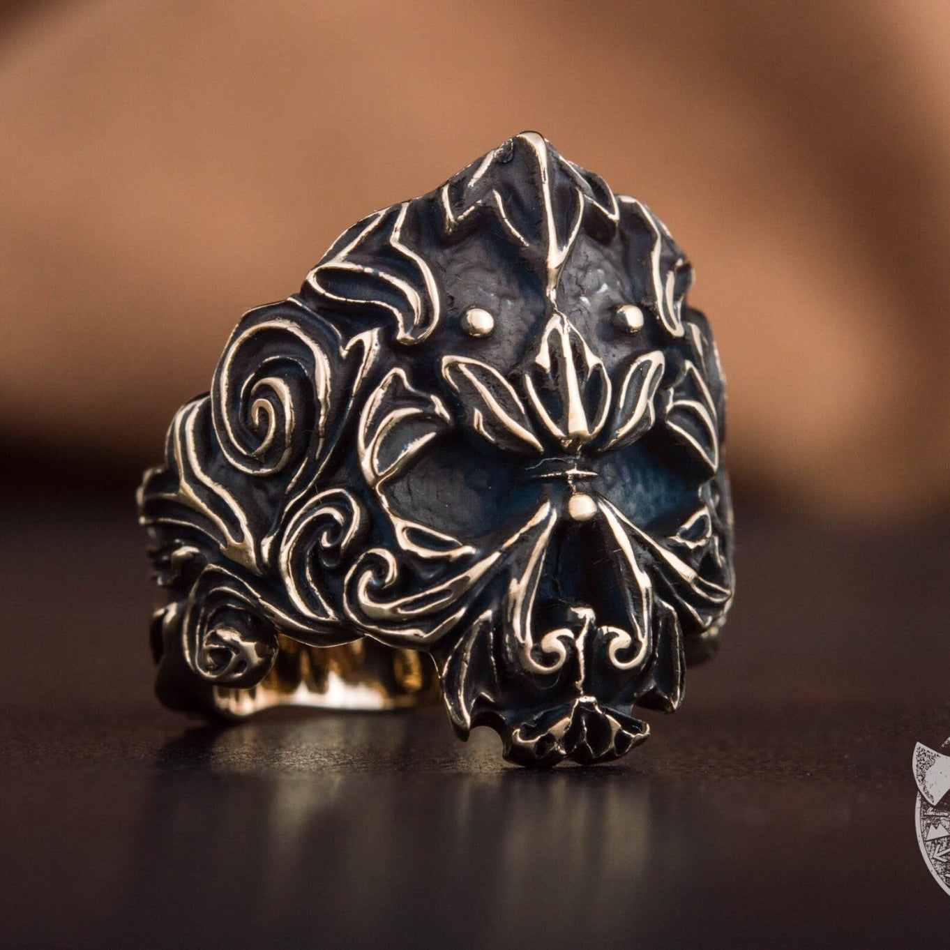 Unique Skull Bronze Ring