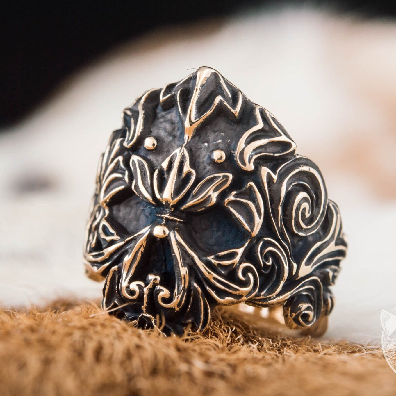 Unique Skull Bronze Ring