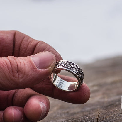 Unique Slavic Ornament 925 Sterling Silver Ring - VikingsBrand