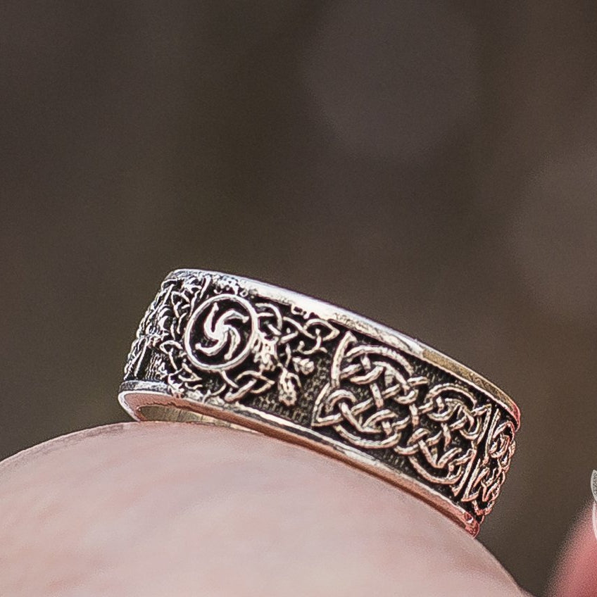 Unique Slavic Ornament 925 Sterling Silver Ring - VikingsBrand
