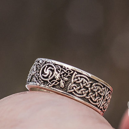 Unique Slavic Ornament 925 Sterling Silver Ring - VikingsBrand