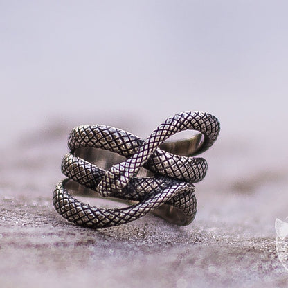 Unique Snake Shape 925 Sterling Silver Viking Ring - VikingsBrand