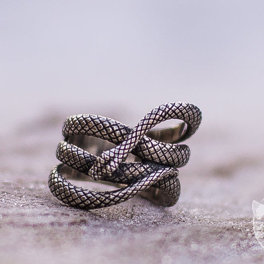 Unique Snake Shape 925 Sterling Silver Viking Ring - VikingsBrand