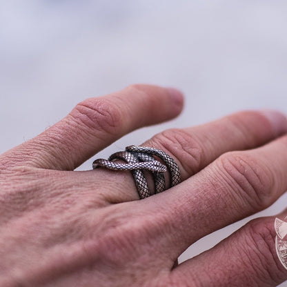 Unique Snake Shape 925 Sterling Silver Viking Ring - VikingsBrand