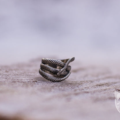Unique Snake Shape 925 Sterling Silver Viking Ring - VikingsBrand