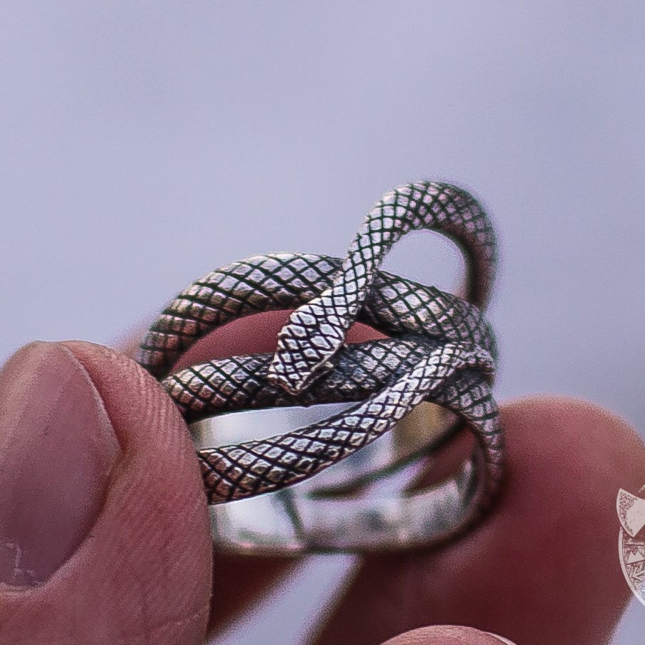 Unique Snake Shape 925 Sterling Silver Viking Ring - VikingsBrand