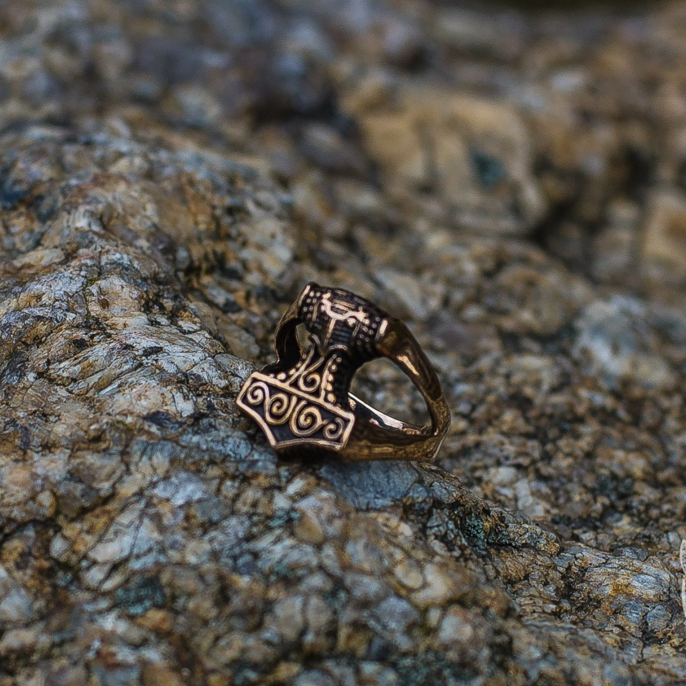 Unique Thor's Hammer Bronze Viking Ring - VikingsBrand