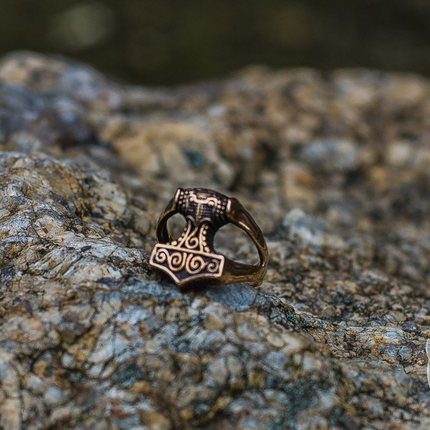 Unique Thor's Hammer Bronze Viking Ring - VikingsBrand