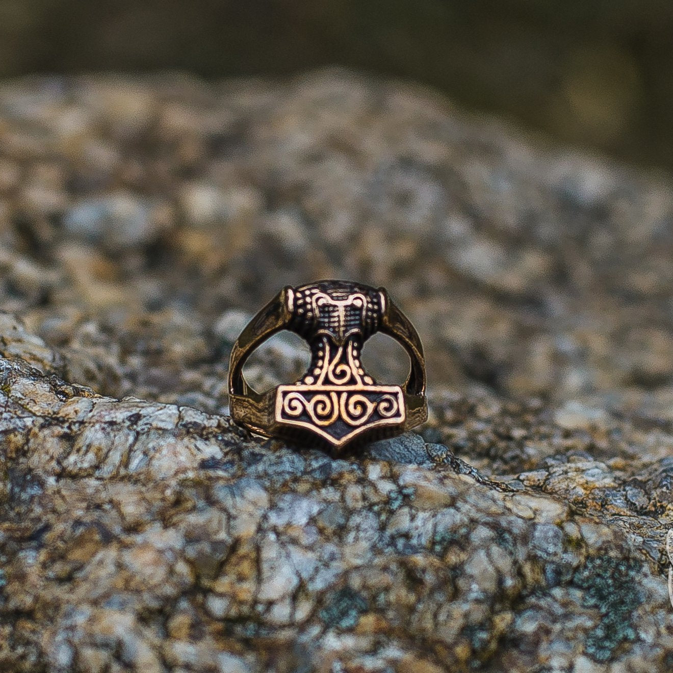 Unique Thor's Hammer Bronze Viking Ring - VikingsBrand