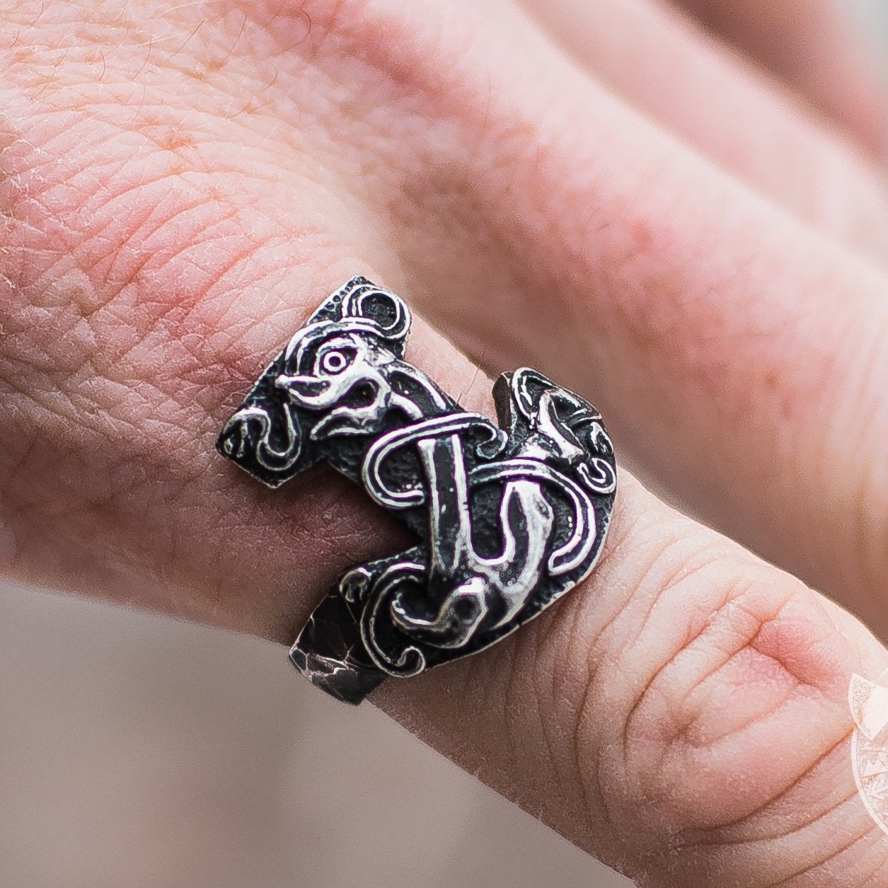 Unique Thor's Mjolnir 925 Sterling Silver Viking Ring - VikingsBrand
