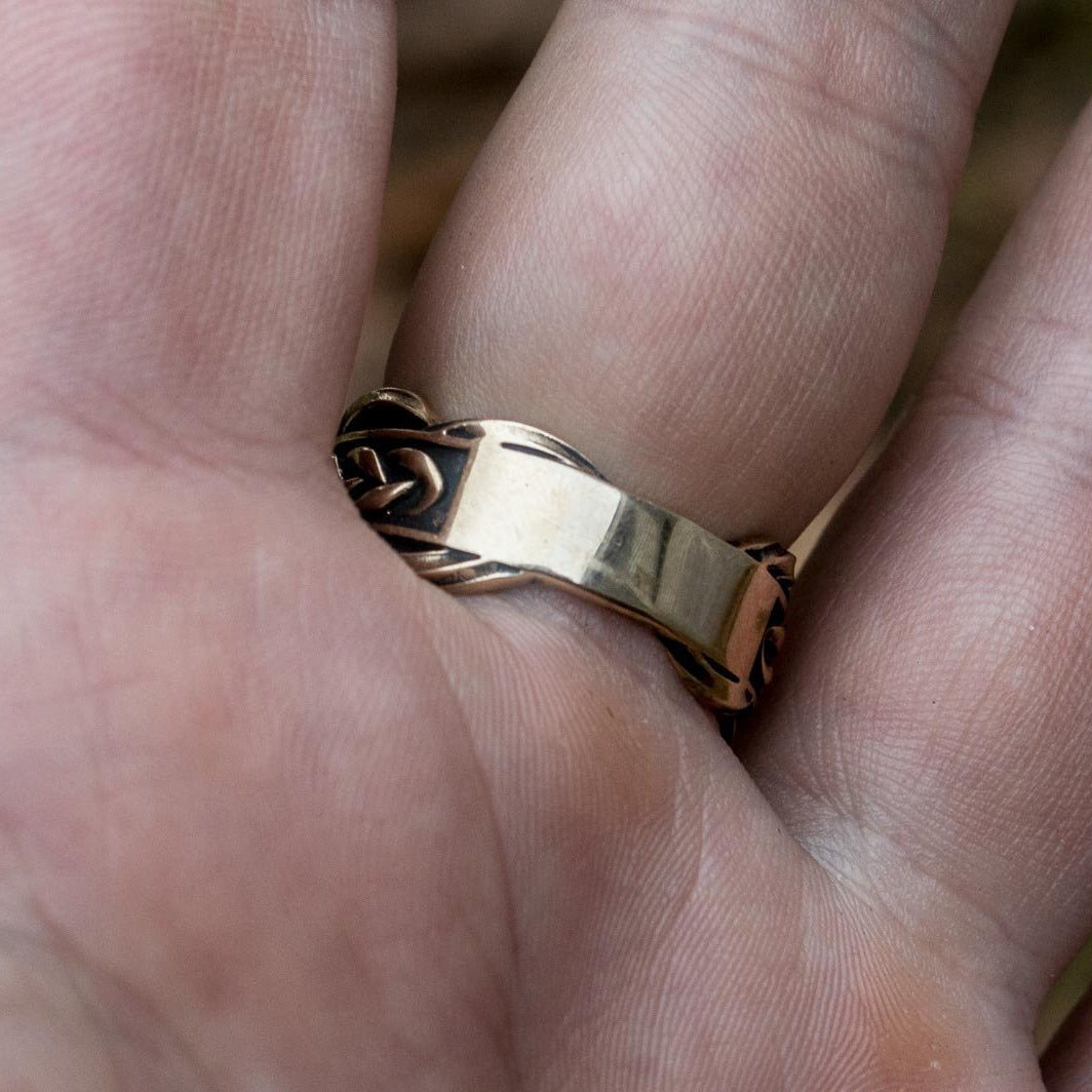 Unique Viking Bronze Ring with Scandinavian Ornament