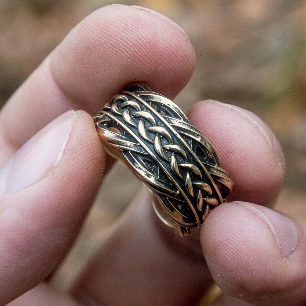 Unique Viking Bronze Ring with Scandinavian Ornament