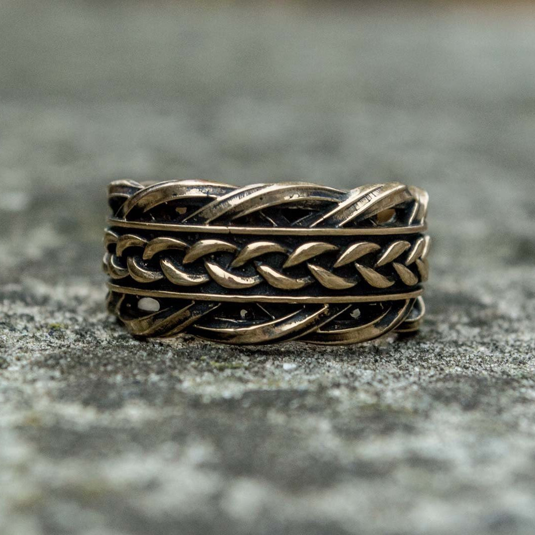 Unique Viking Bronze Ring with Scandinavian Ornament