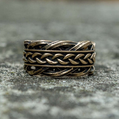 Unique Viking Bronze Ring with Scandinavian Ornament