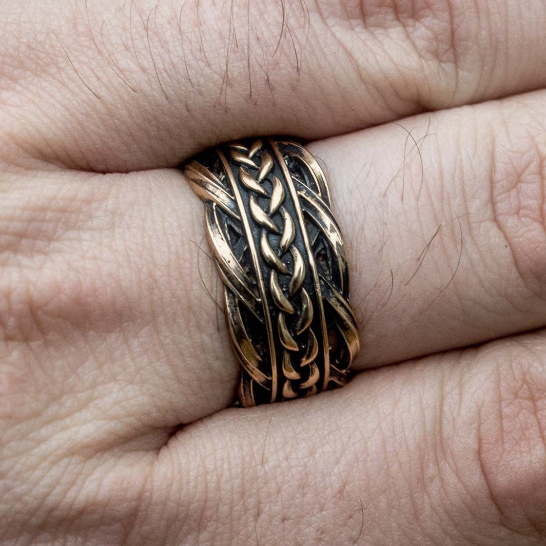 Unique Viking Bronze Ring with Scandinavian Ornament