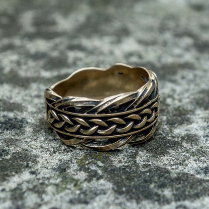 Unique Viking Bronze Ring with Scandinavian Ornament