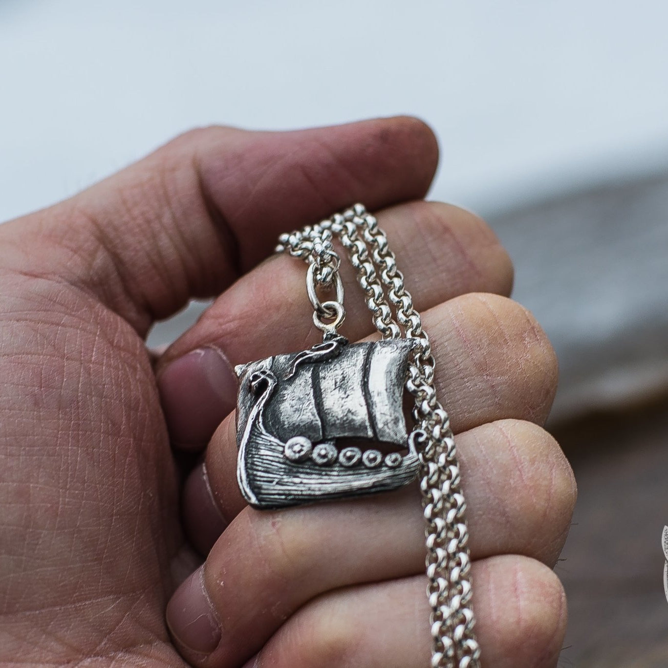 Unique Viking Ship 925 Sterling Silver Pendant - VikingsBrand