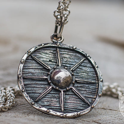 Unique Vikings Shield 925  Sterling Silver Pendant - VikingsBrand