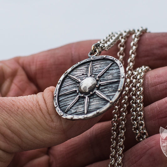 Unique Vikings Shield 925  Sterling Silver Pendant - VikingsBrand