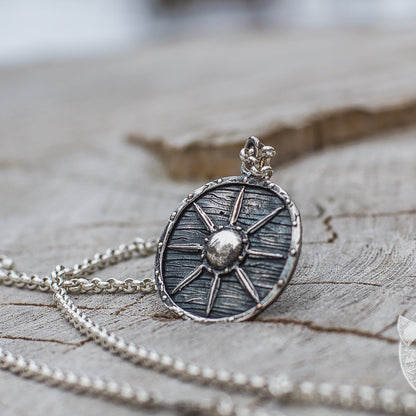 Unique Vikings Shield 925  Sterling Silver Pendant - VikingsBrand
