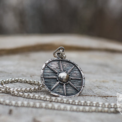 Unique Vikings Shield 925  Sterling Silver Pendant - VikingsBrand