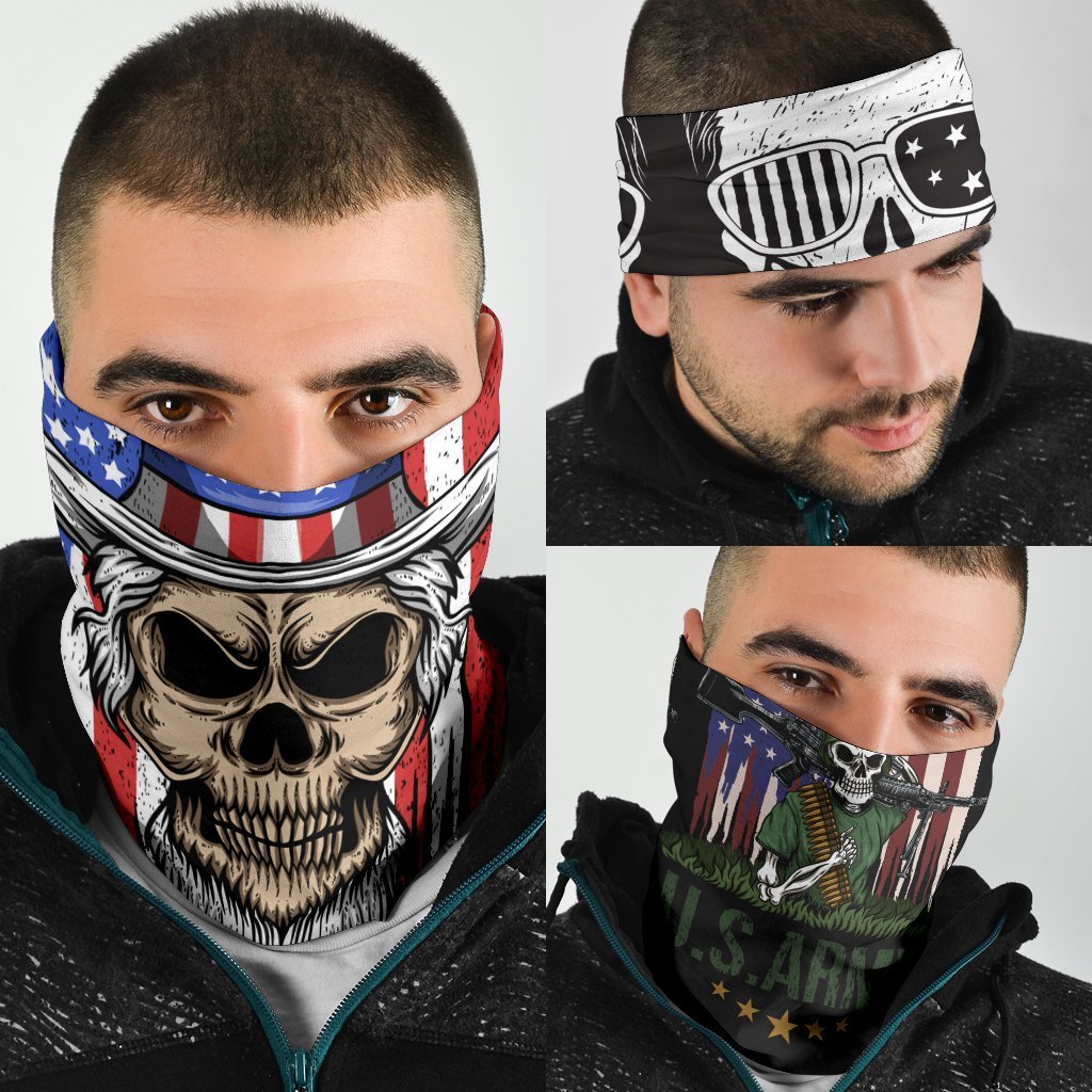 US Patriotic Skull Neck Gaiter | Face Shield