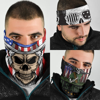 US Patriotic Skull Neck Gaiter | Face Shield