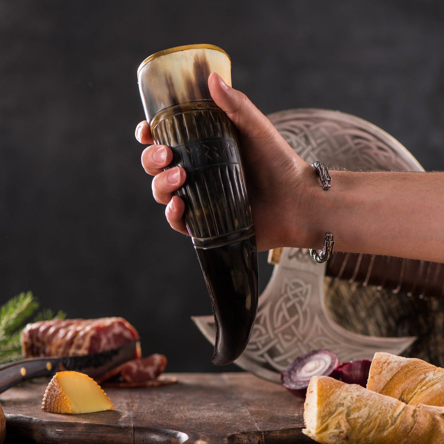 US Shipping Only - Authentic Handmade Viking Drinking Horn