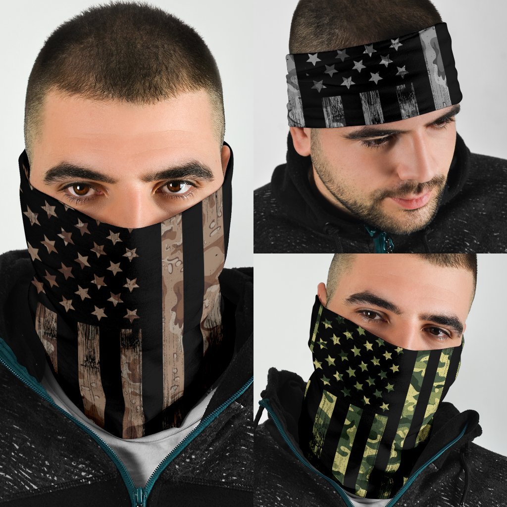 USA Flag Neck Gaiter | Face Shield - Smudged