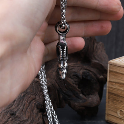 USA SHIPPING ONLY - Stainless Steel Thor Hammer With Two Chains & Wooden Box