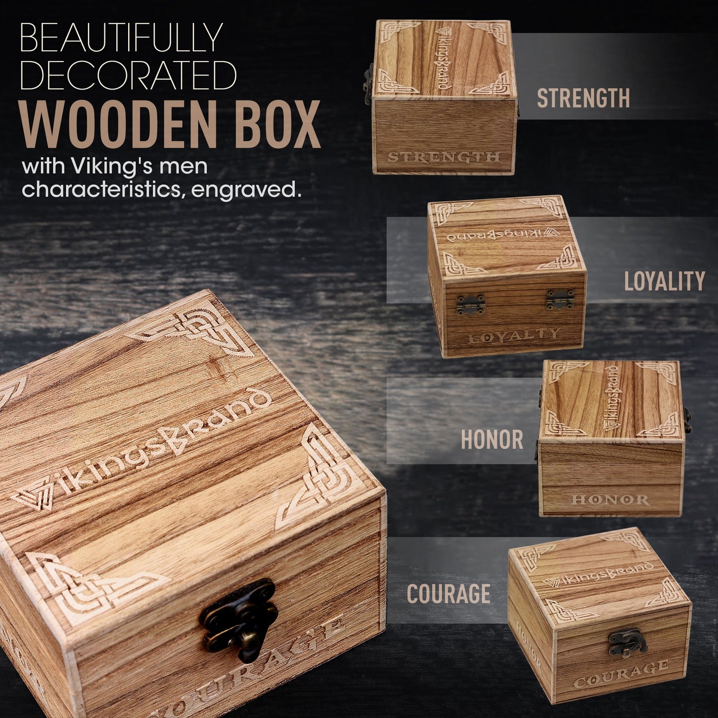 USA SHIPPING ONLY - Stainless Steel Thor Hammer With Two Chains & Wooden Box