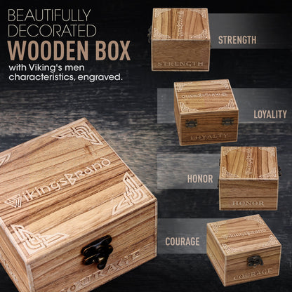 USA SHIPPING ONLY - Stainless Steel Thor Hammer With Two Chains & Wooden Box