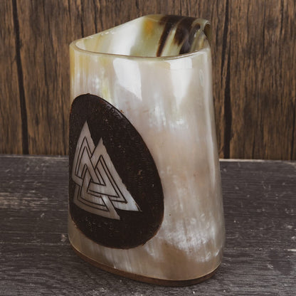 USA Shipping Only - Valknut Drinking Horn Mug 6.5in