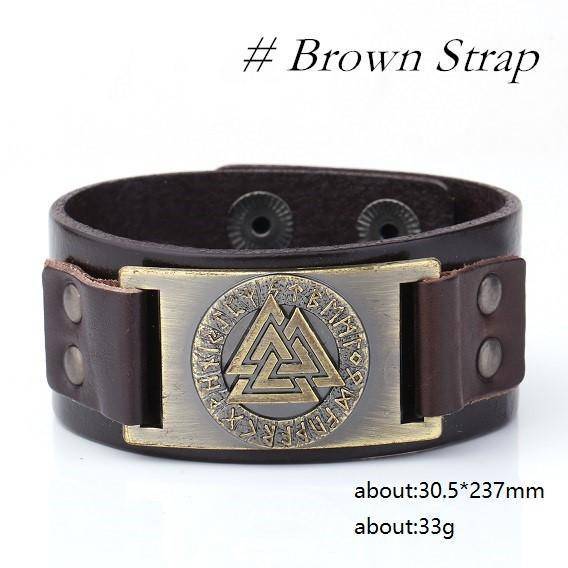 Valknut Leather Bracelet - VikingsBrand