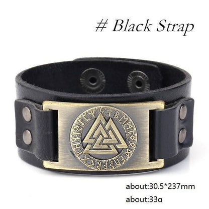Valknut Leather Bracelet - VikingsBrand