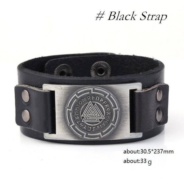 Valknut Leather Bracelet - Art. 115 - VikingsBrand