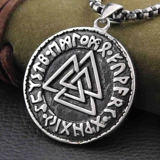 Valknut Odin's Symbol of Norse Runic Pendant Necklace - VikingsBrand