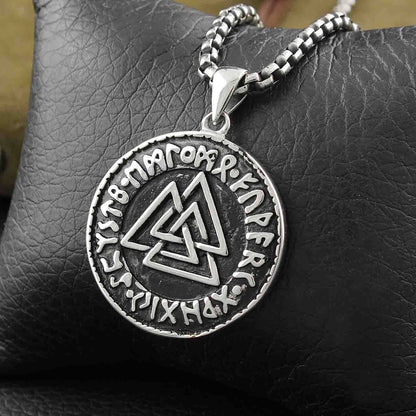 Valknut Odin's Symbol of Norse Runic Pendant Necklace - VikingsBrand