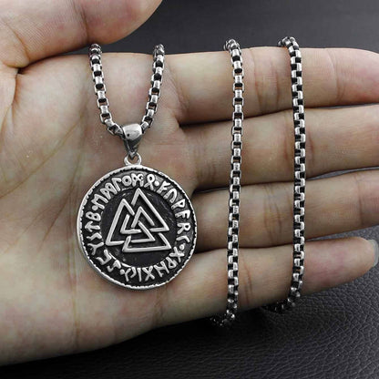 Valknut Odin's Symbol of Norse Runic Pendant Necklace - VikingsBrand