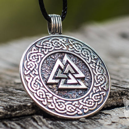 Valknut Ornamental Symbol 925 Sterling Silver  Pendant - VikingsBrand