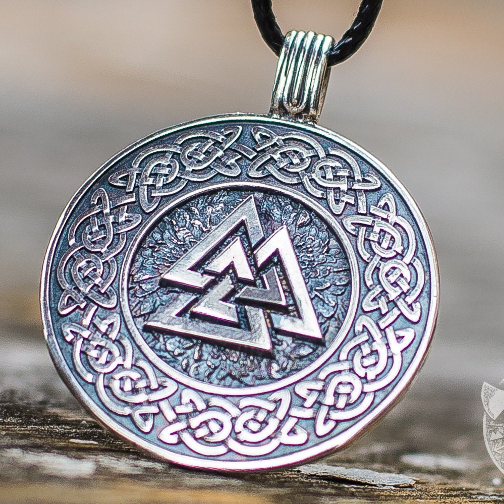 Valknut Ornamental Symbol 925 Sterling Silver  Pendant - VikingsBrand