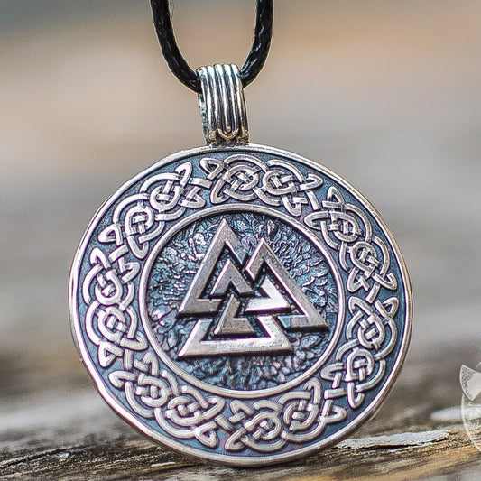Valknut Ornamental Symbol 925 Sterling Silver  Pendant - VikingsBrand