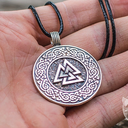 Valknut Ornamental Symbol 925 Sterling Silver  Pendant - VikingsBrand