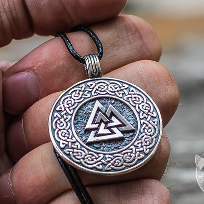 Valknut Ornamental Symbol 925 Sterling Silver  Pendant - VikingsBrand