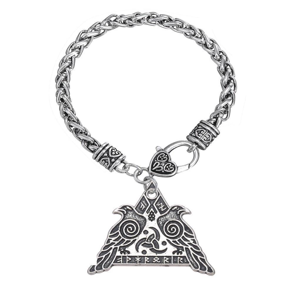 Valknut Raven - Odin's Huginn and Muninn Bracelet - VikingsBrand