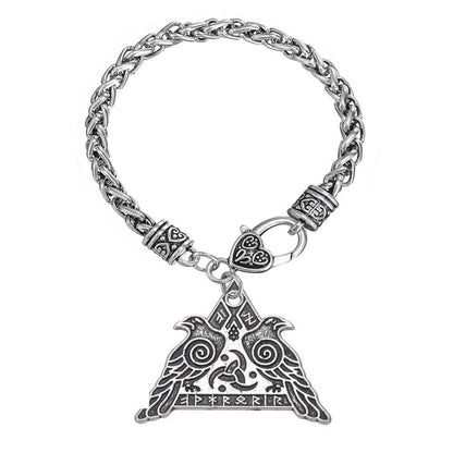 Valknut Raven - Odin's Huginn and Muninn Bracelet - VikingsBrand