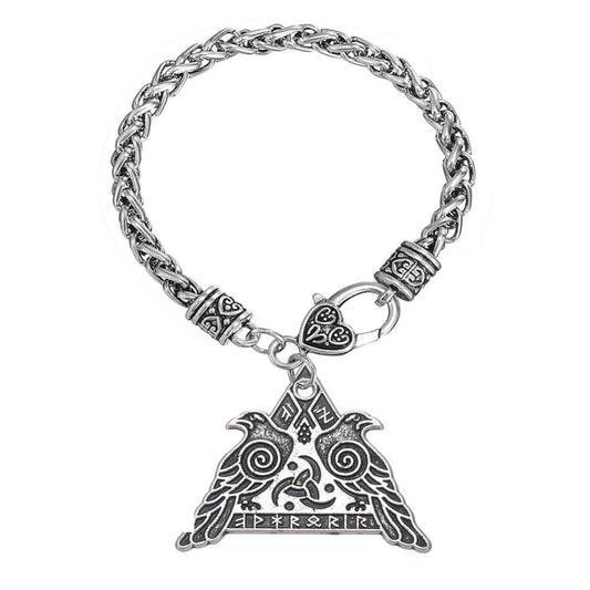 Valknut Raven - Odin's Huginn and Muninn Bracelet - VikingsBrand