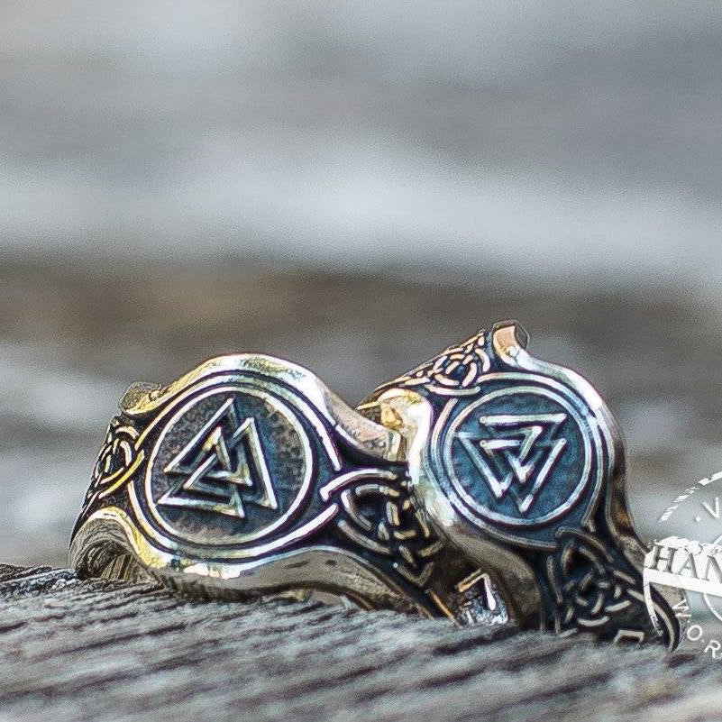 Valknut Ring With HAIL ODIN Runes - VikingsBrand