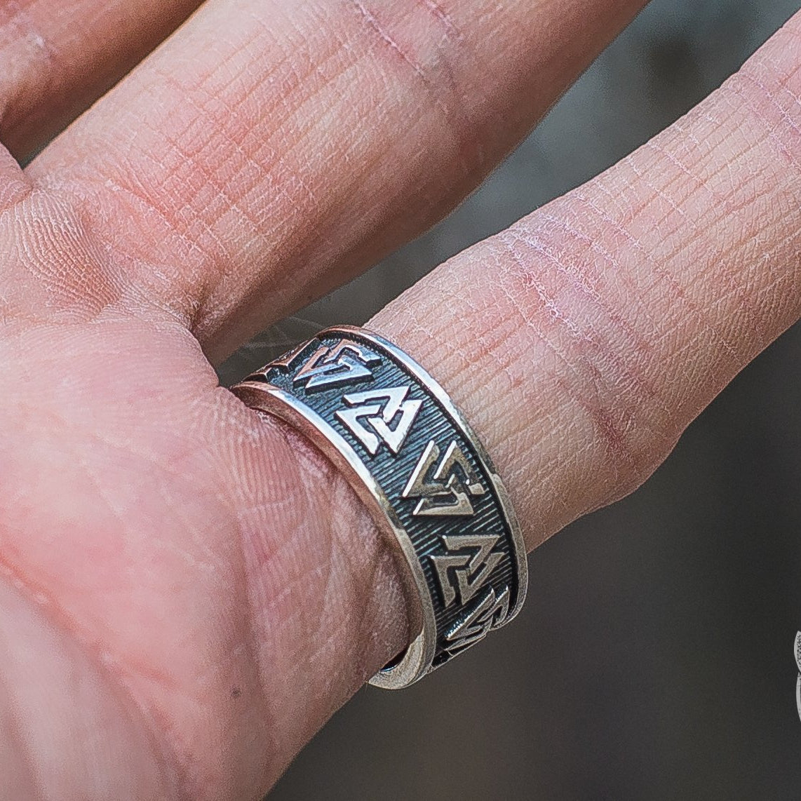 Valknut Symbol 925 Sterling Silver Viking Ring - VikingsBrand