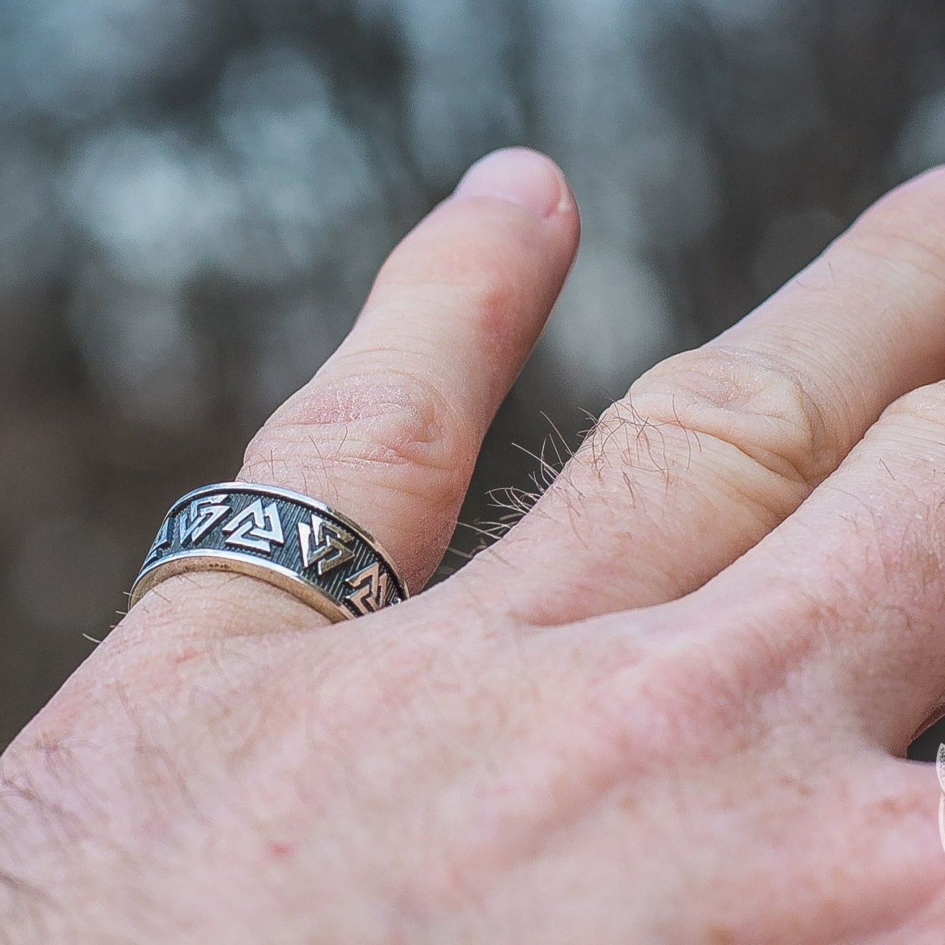 Valknut Symbol 925 Sterling Silver Viking Ring - VikingsBrand